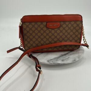 NWT Nine West mocha logo multi crossbody bag